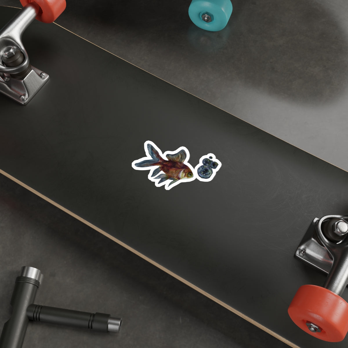 Goldfish Bubbles Die-Cut Sticker