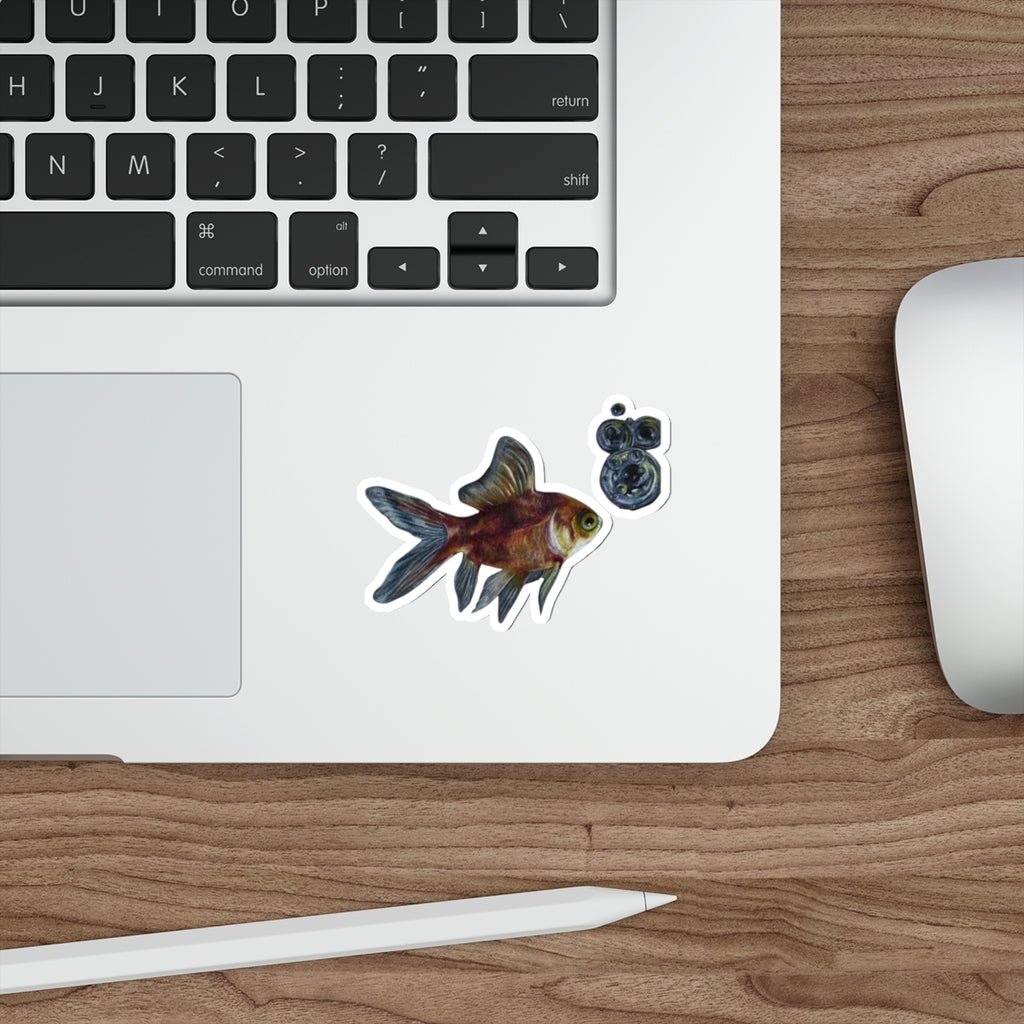 Goldfish Bubbles Die-Cut Sticker