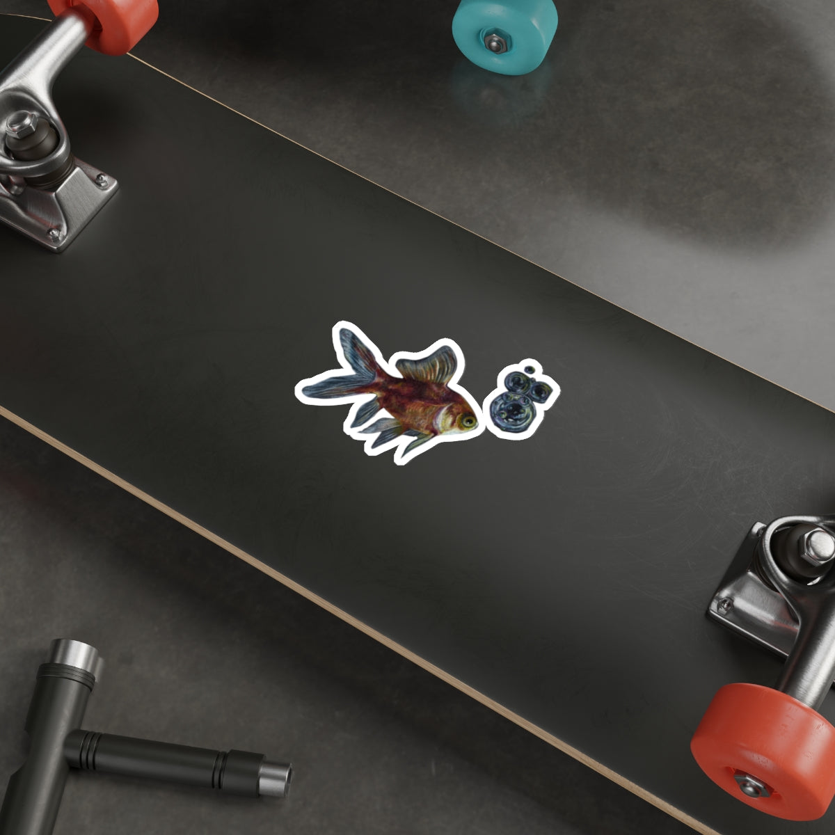 Goldfish Bubbles Die-Cut Sticker