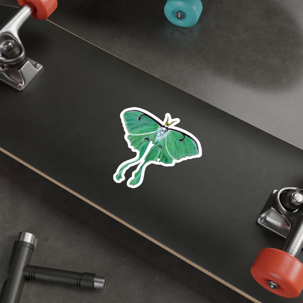 Luna Moth Die-Cut Sticker — Vinyl Decal for Laptops & Nature Lovers