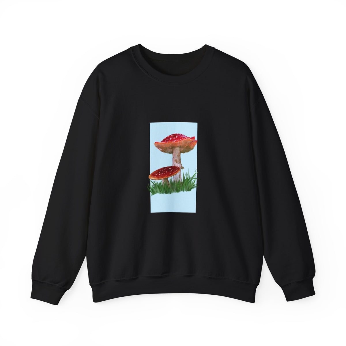 Mushroom Art Crewneck Sweatshirt – Red Toadstool Illustration