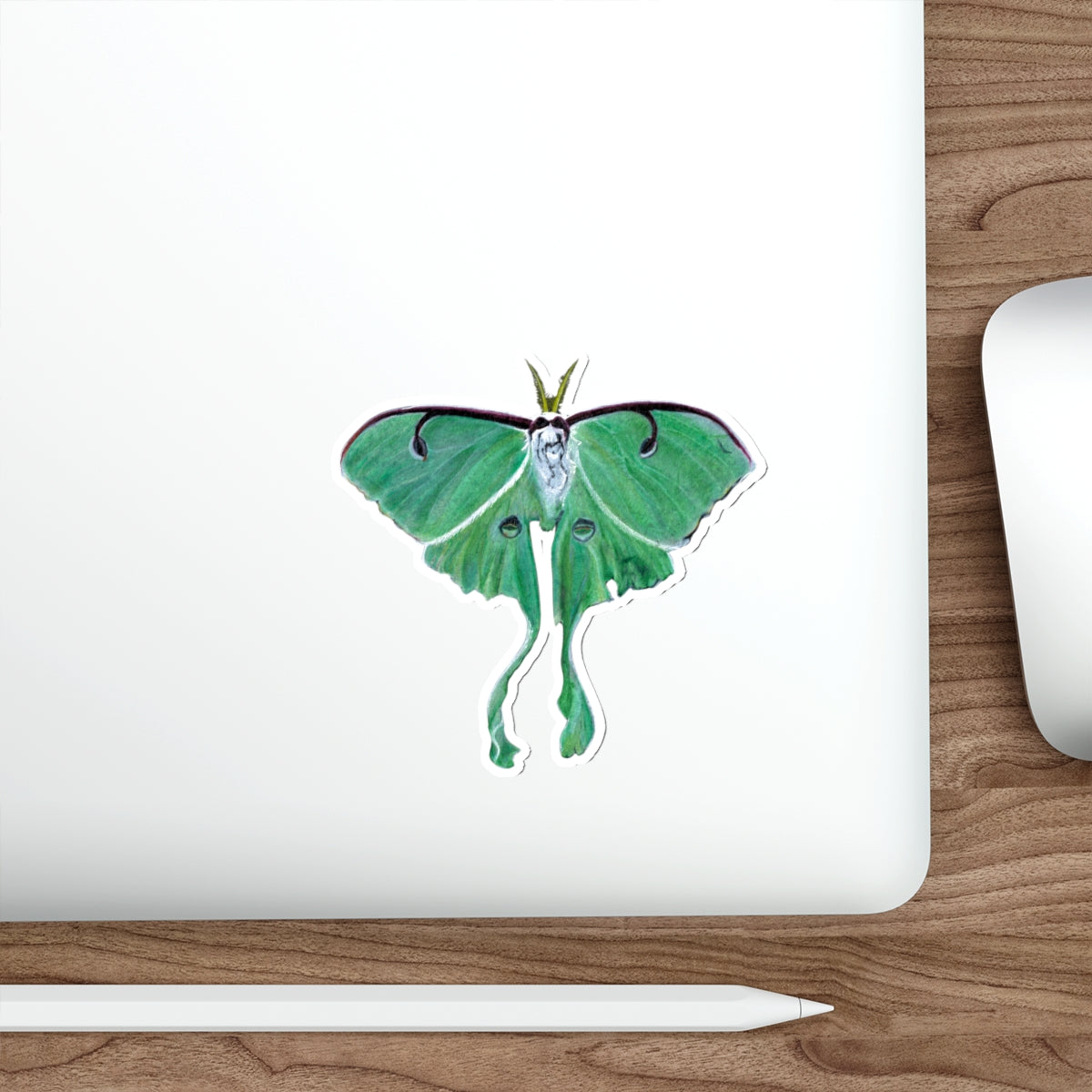 Luna Moth Die-Cut Sticker — Vinyl Decal for Laptops & Nature Lovers