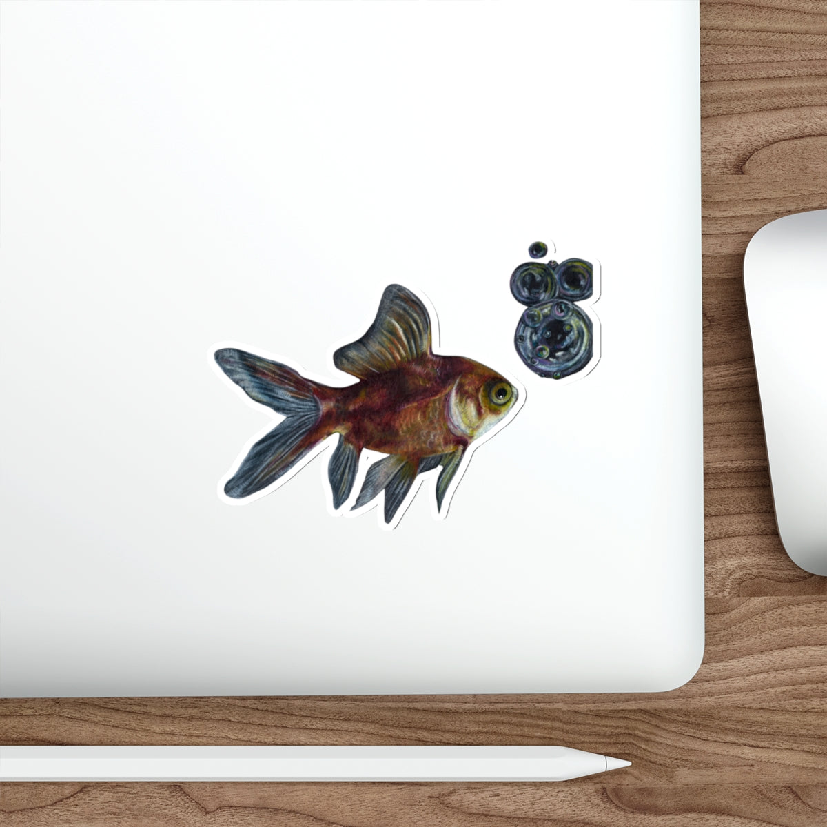 Goldfish Bubbles Die-Cut Sticker
