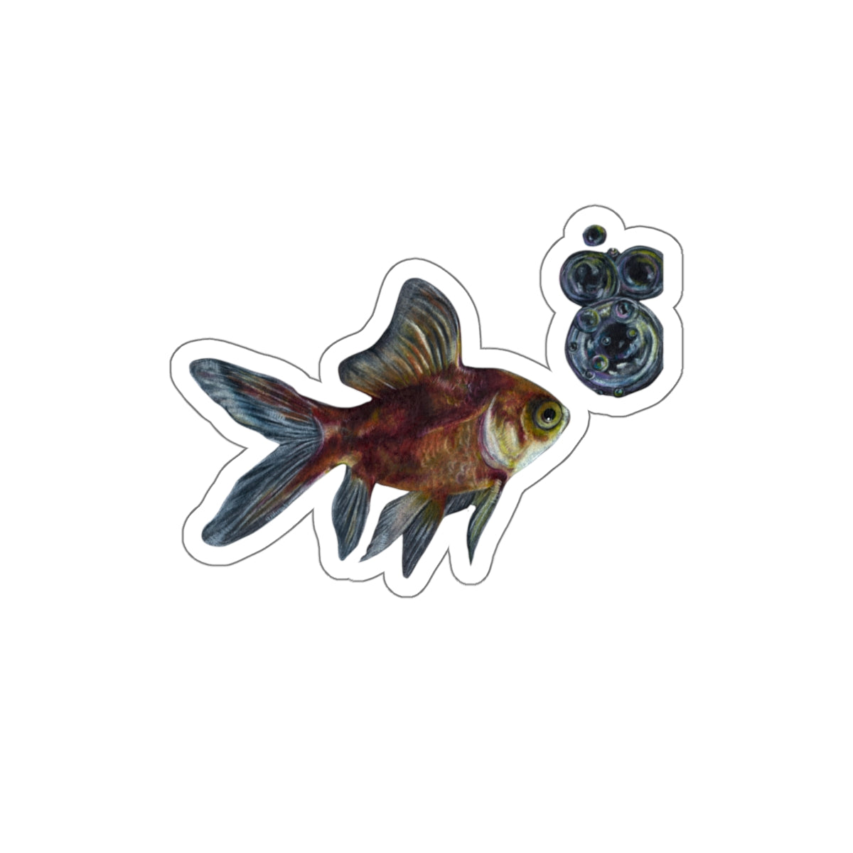 Goldfish Bubbles Die-Cut Sticker