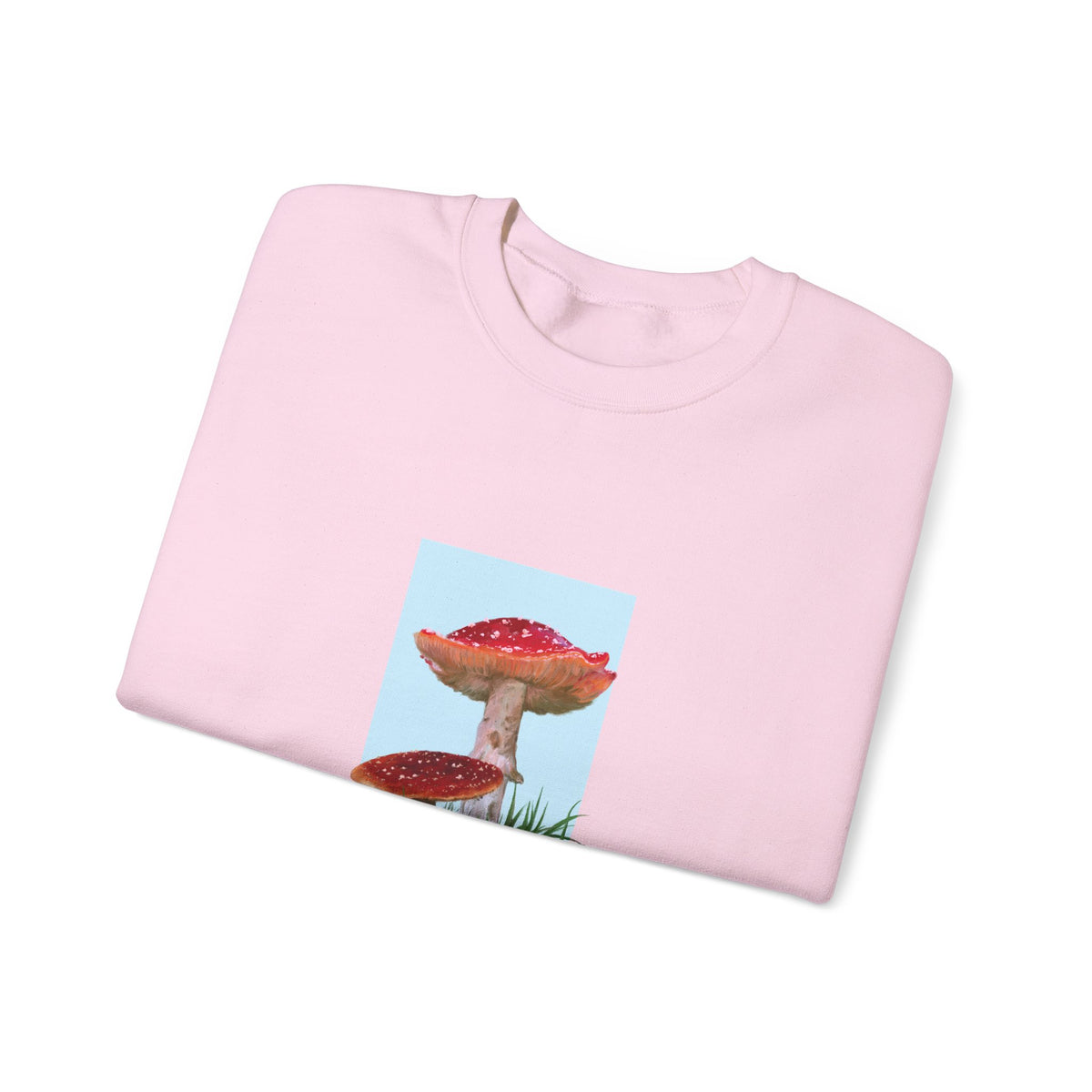 Mushroom Art Crewneck Sweatshirt – Red Toadstool Illustration