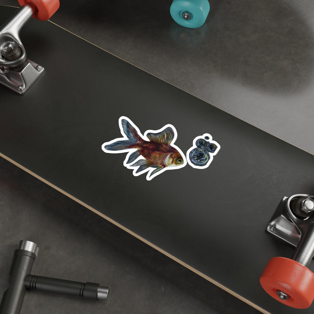 Goldfish Bubbles Die-Cut Sticker