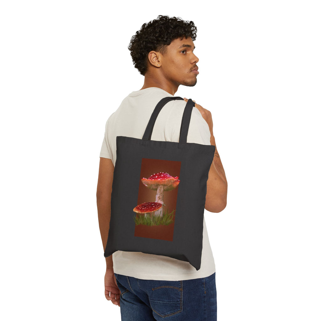 Mushroooooom Art Tote Bag — Red Amanita Canvas Grocery & Market Tote