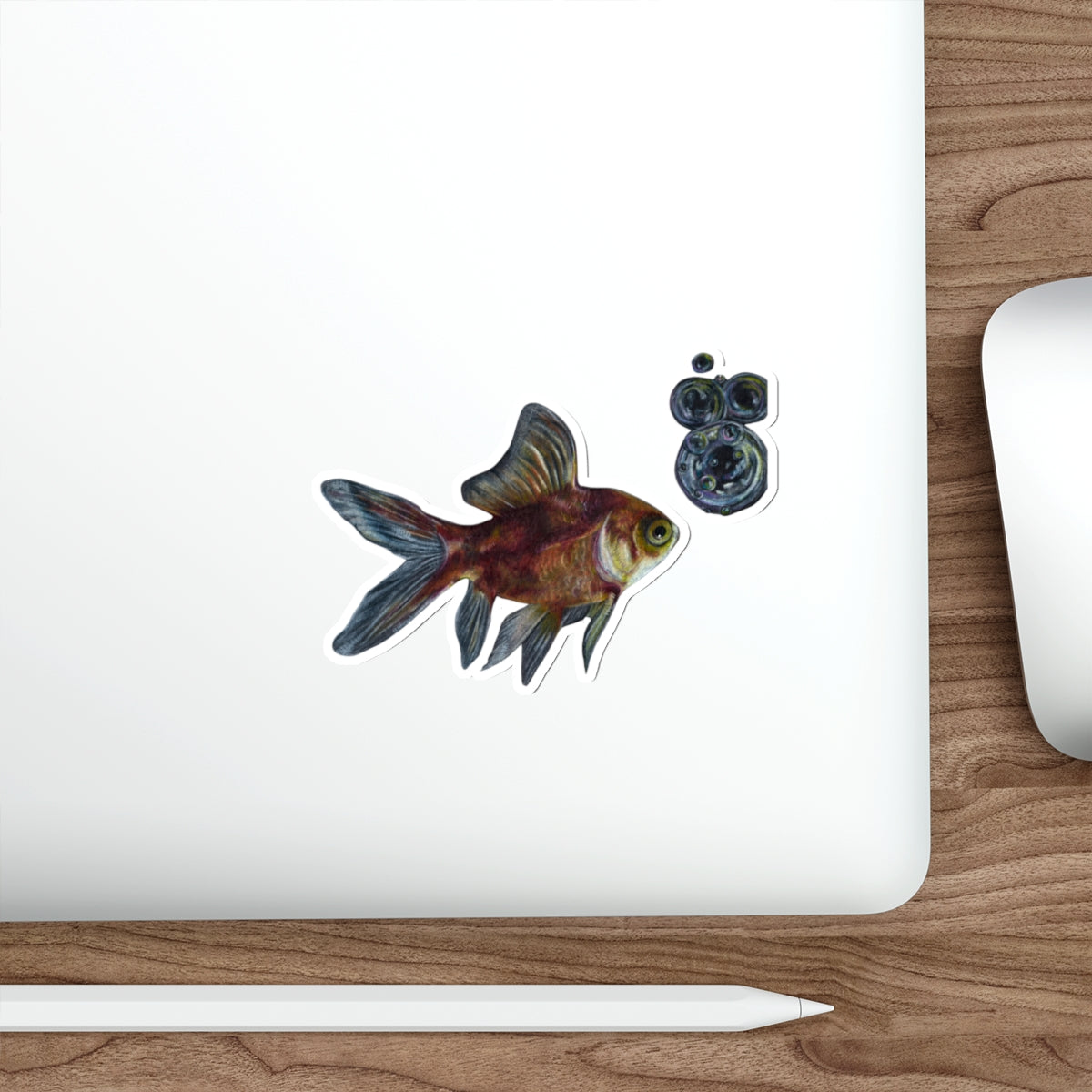 Goldfish Bubbles Die-Cut Sticker