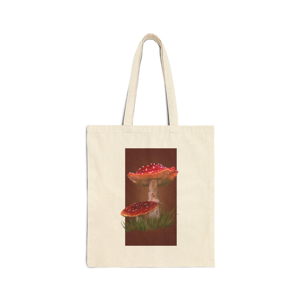 Mushroooooom Art Tote Bag — Red Amanita Canvas Grocery & Market Tote